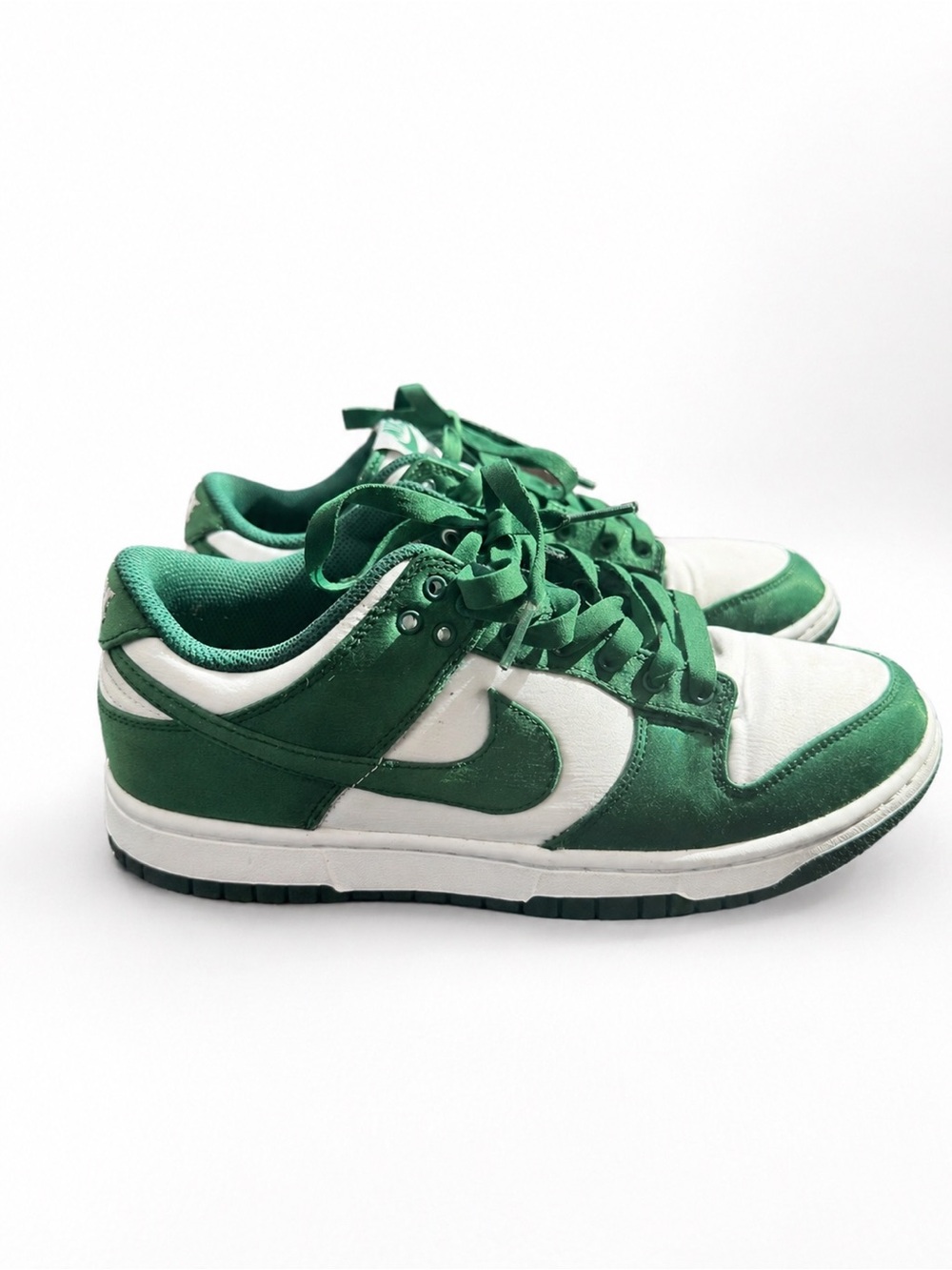 Nike Green and White Low-Top Sneakers